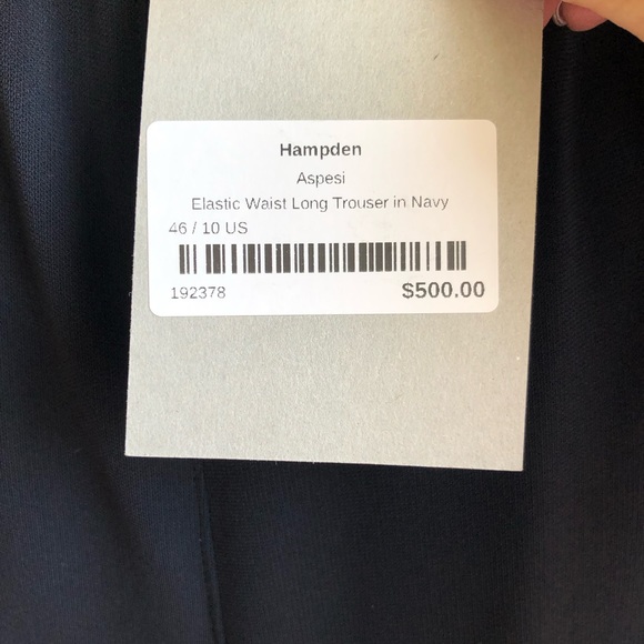 Aspesi Elastic Waist Long Trouser NWT in Navy - Picture 2 of 8